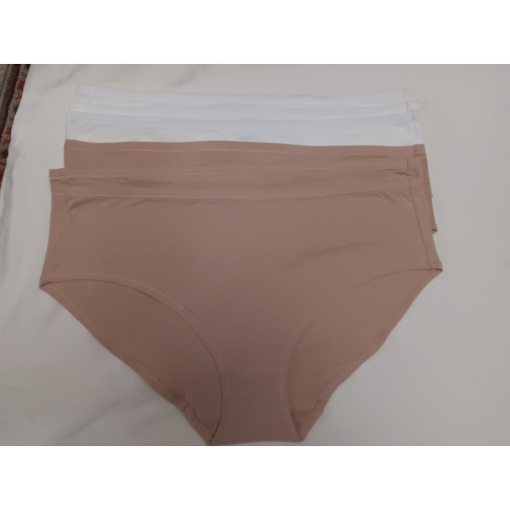 Komar Cotton Spandex Hipster Size 2X Underwear White Beige - Pack of 6
